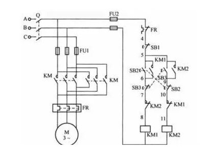 电动机双重互锁正反转控制电路接线图